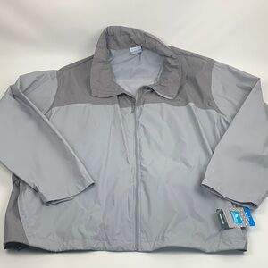 Columbia Waterproof Hooded Gray Zip up windbreaker Rain Jacket Size 4X Men’s NWT